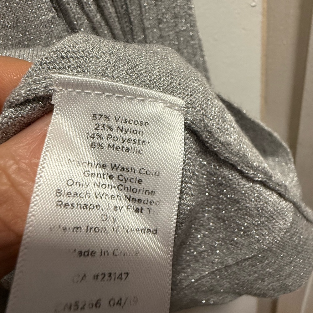 Talbots Gray Ribbed Sleeve Sweatshirt - Picture 9 of 12